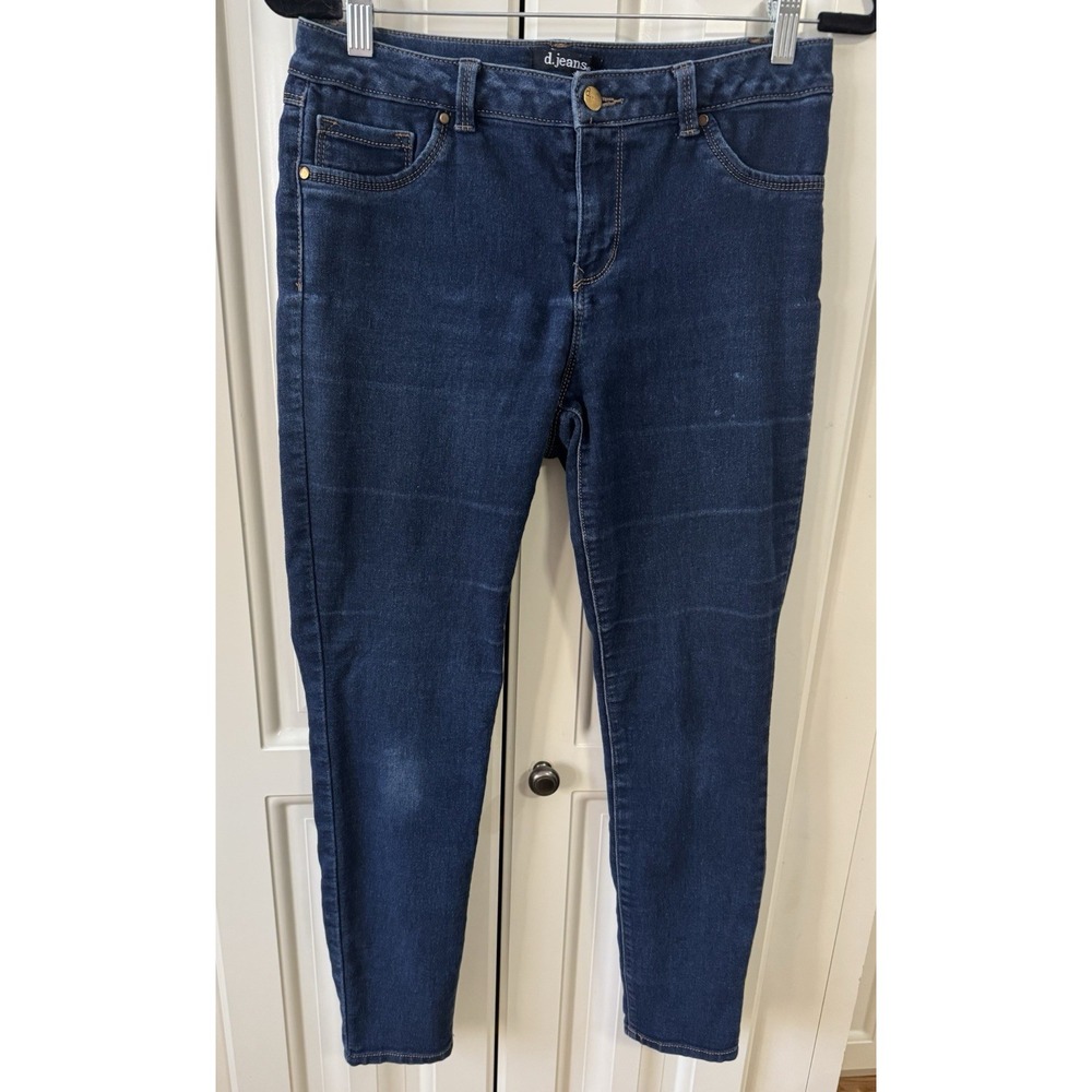 d.jeans Women's Size 10 Skinny Jeans Distressed Wash Stretch Denim‎ Blue Dark